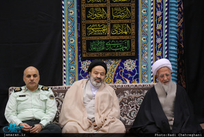 عزاداری اباعبدالله الحسین(ع) در بیت آیت الله العظمی جوادی آملی با حضور سید علی خمینی