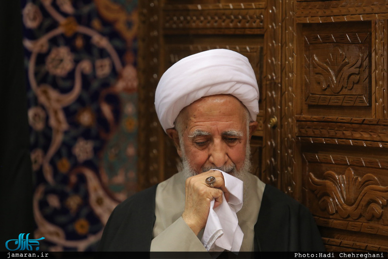 عزاداری اباعبدالله الحسین(ع) در بیت آیت الله العظمی جوادی آملی با حضور سید علی خمینی