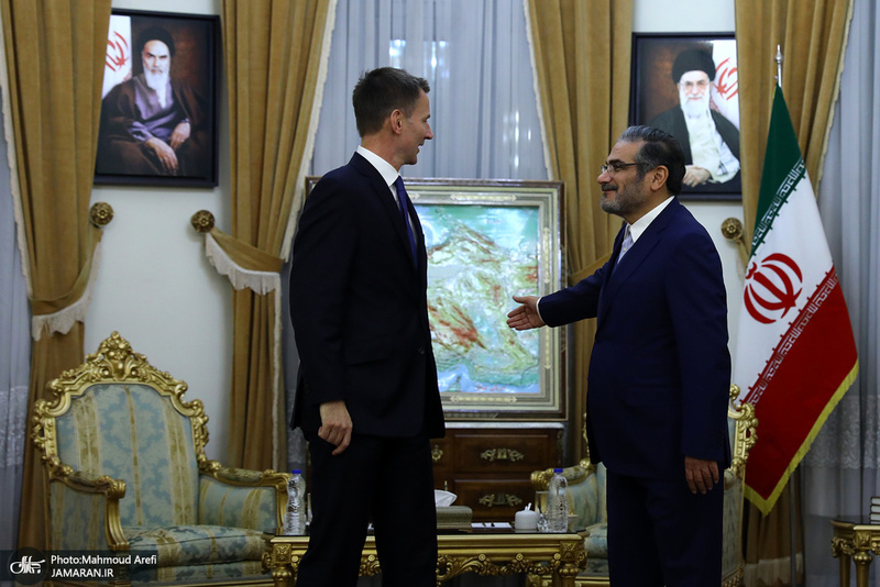 جرمی هانت، وزیر خارجه انگلیس/ دیدار وزیر خارجه انگلیس با علی شمخانی