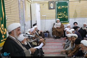 مراسم میلاد حضرت زهرا(س) و امام خمینی(ره) در دفتر آیت الله صانعی