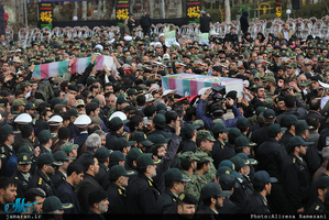 مراسم تشییع پیکر سه شهید نیروی انتظامی