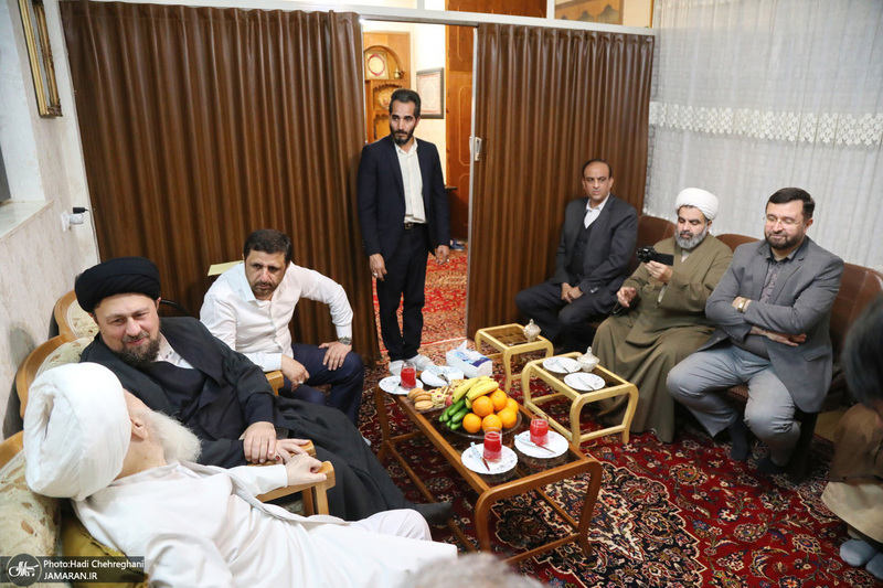 حضور سید حسن خمینی در بیت آیت الله العظمی محفوظی