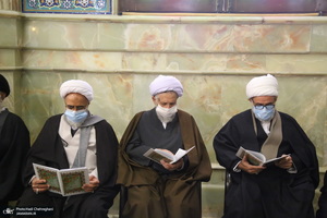 حضور مراجع و علما در مسجد امام حسن عسکری(ع) در پی ارتحال آیت الله العظمی صافی(ره)
