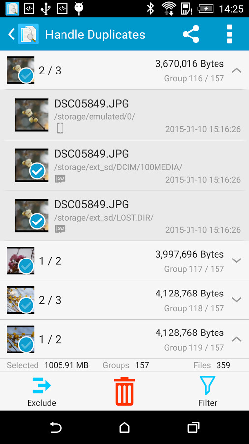 جستجو و حذف فایل های تکراری با دانلود Search Duplicate File برای اندروید