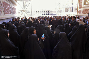 مراسم خاکسپاری پیرغلام اهل بیت(ع) حاج مصطفی طالبی در جوار حرم امام خمینی(س)