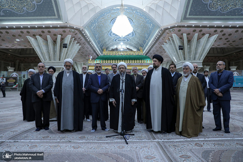 تجدید میثاق رئیس قوه قضائیه و مسئولان عالی قضایی با آرمان‌های امام خمینی(س)