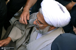 مراسم خاکسپاری پیرغلام اهل بیت(ع) حاج مصطفی طالبی در جوار حرم امام خمینی(س)