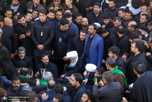 دسته عزاداری روز شهادت حضرت زهرا(س) با حضور آیت الله العظمی وحید خراسانی