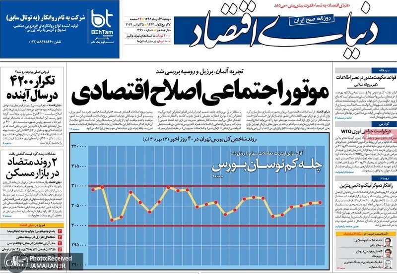 گزیده روزنامه های 4 آذر 1398