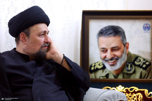 حضور آیت الله سید حسن خمینی در منزل شهید سرلشگر سید عبدالرحیم موسوی