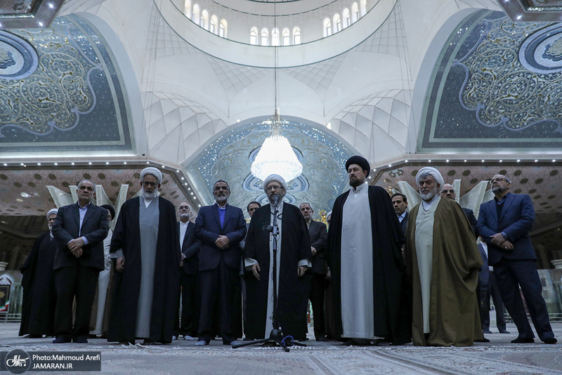 تجدید میثاق رئیس قوه قضائیه و مسئولان عالی قضایی با آرمان‌های امام خمینی(س)