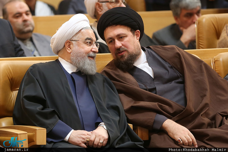 مراسم بزرگداشت چهلمین سالگرد شهادت آیت الله حاج سید مصطفی خمینی(ره)-4 - سید حسن خمینی و حسن روحانی