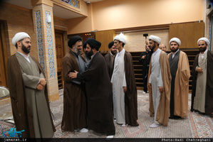 مراسم بزرگداشت والده آیت الله واعظ موسوی در بیت علامه طباطبایی قم