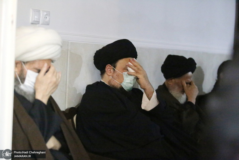 عزاداری شهادت حضرت فاطمه(س) در بیت آیت الله دوستی زنجانی با حضور سید حسن خمینی