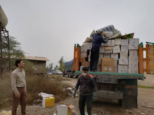 شش تن پسماند کشاورزی در شوشتر امحا شد