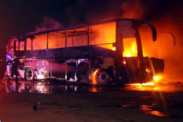 دیه 6 جانباخته حادثه آتش سوزی اتوبوس مسافربری پرداخت شد