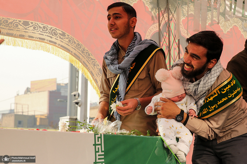 مراسم تشییع پیکرهای مطهر 100 شهید گمنام در تهران-4