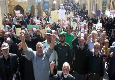 فریاد مرگ بر آمریکا در یزد طنین انداز شد