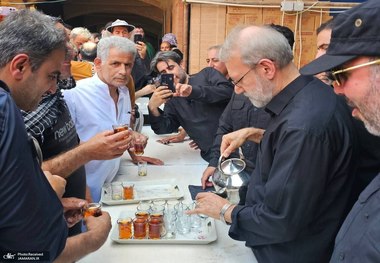 حضور لاریجانی در مسیر اربعین + عکس و فیلم