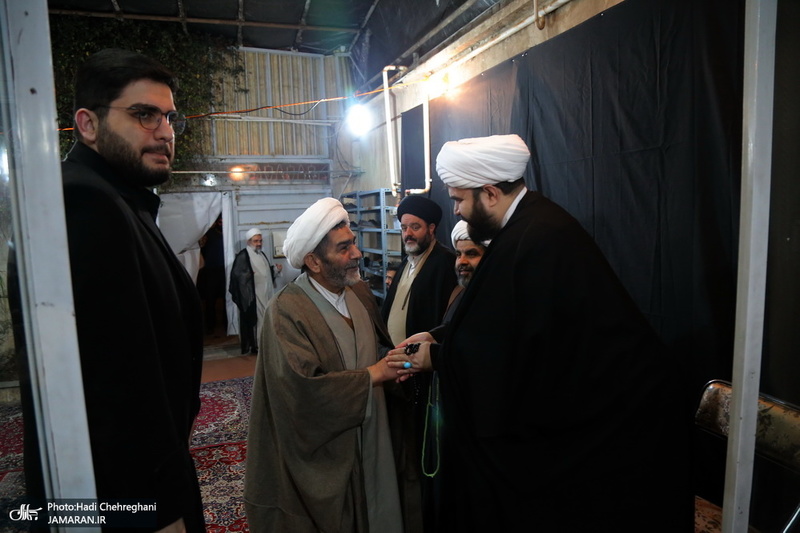 عزاداری شهادت حضرت فاطمه(س) در بیت آیت الله دوستی زنجانی با حضور سید حسن خمینی