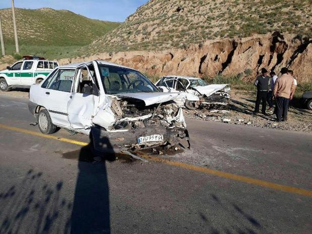 ۲ کشته در تصادف پراید و تریلر در آزادراه خرم آباد - پل زال