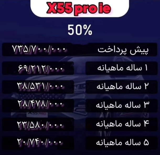 فروش-اقساطی-مدیران خودرو-ام وی ام-ایکس55