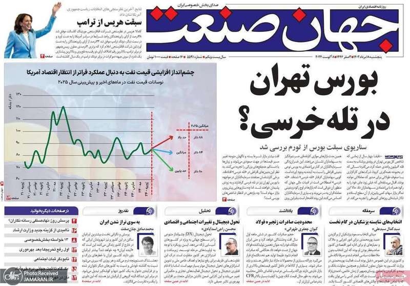 گزیده روزنامه های 18 مرداد 1403