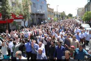 مراسم تشییع پیکر مطهر شهید حمله تروریستی اخیر حجت الاسلام تقوی در قم