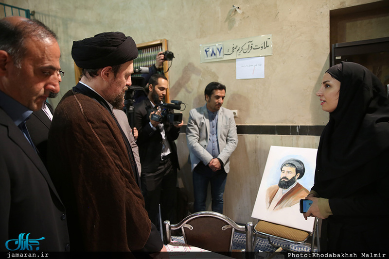بازدید سید حسن خمینی از کارگاه هنری "یار و یادگار" در حسینیه جماران
