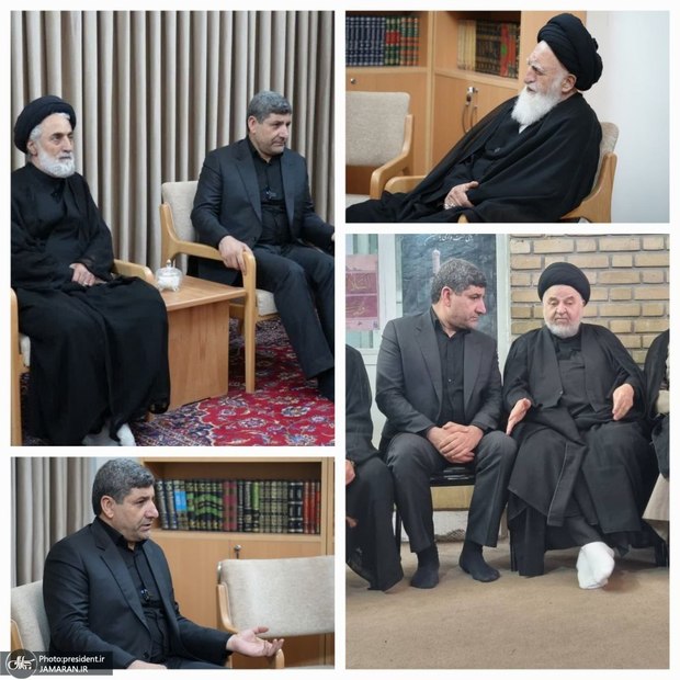 دیدار معاون فرهنگی و اجتماعی معاون اول رئیس‌جمهور با مراجع تقلید و علما/ قدردانی از تلاش‌ها و خدمات دولت چهاردهم در جنگ ۱۲ روزه