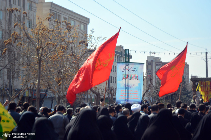 مراسم تشییع و تدفین 2 شهید گمنام در دانشگاه آزاد تهران جنوب