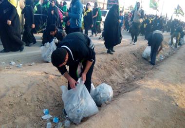 محیط پل زائر تا مرز مهران از الاینده ها پاک شد