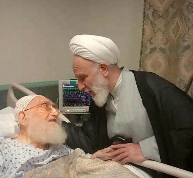 عیادت رئیس دفتر رهبر انقلاب در قم از آیت‌الله العظمی نوری همدانی + عکس