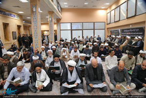 مراسم بزرگداشت والده آیت الله واعظ موسوی در بیت علامه طباطبایی قم