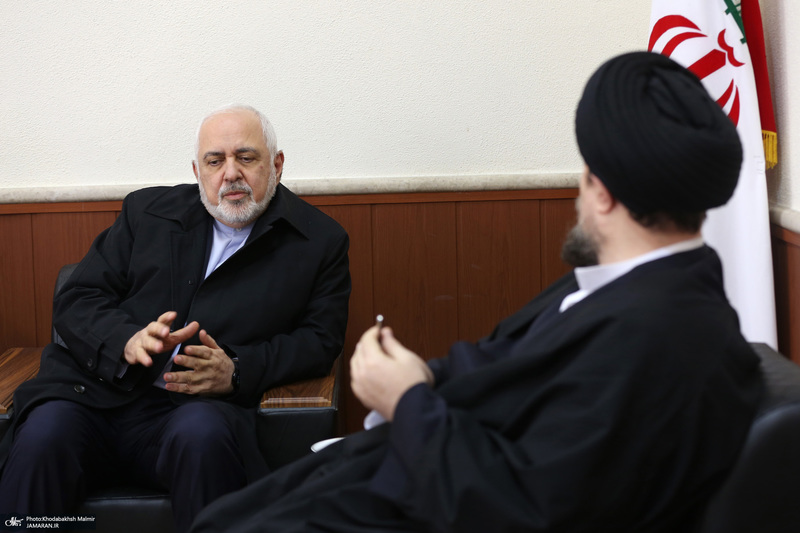 دیدار دکتر ظریف  معاون راهبردی رئیس جمهور و جمعی از مدیران با سید حسن خمینی