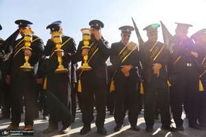 مراسم عزاداری خادمان حرم حضرت معصومه (س) در روز شهادت امام موسی کاظم (ع)‎