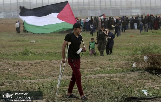 عکس/ یکمین سالروز تظاهرات هفتگی فلسطینی ها