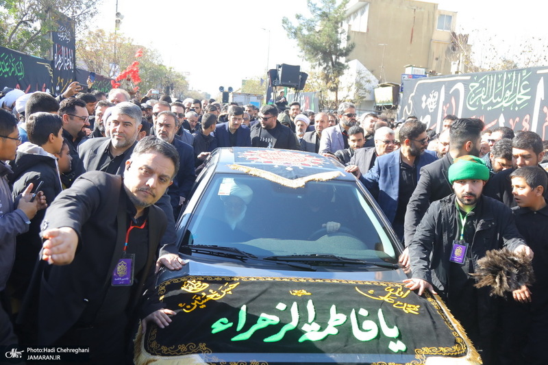 دسته عزاداری روز شهادت حضرت زهرا (س) با حضور آیت الله العظمی وحید خراسانی