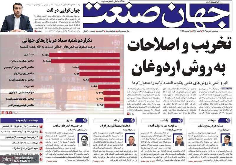 گزیده روزنامه های 16 مرداد 1403