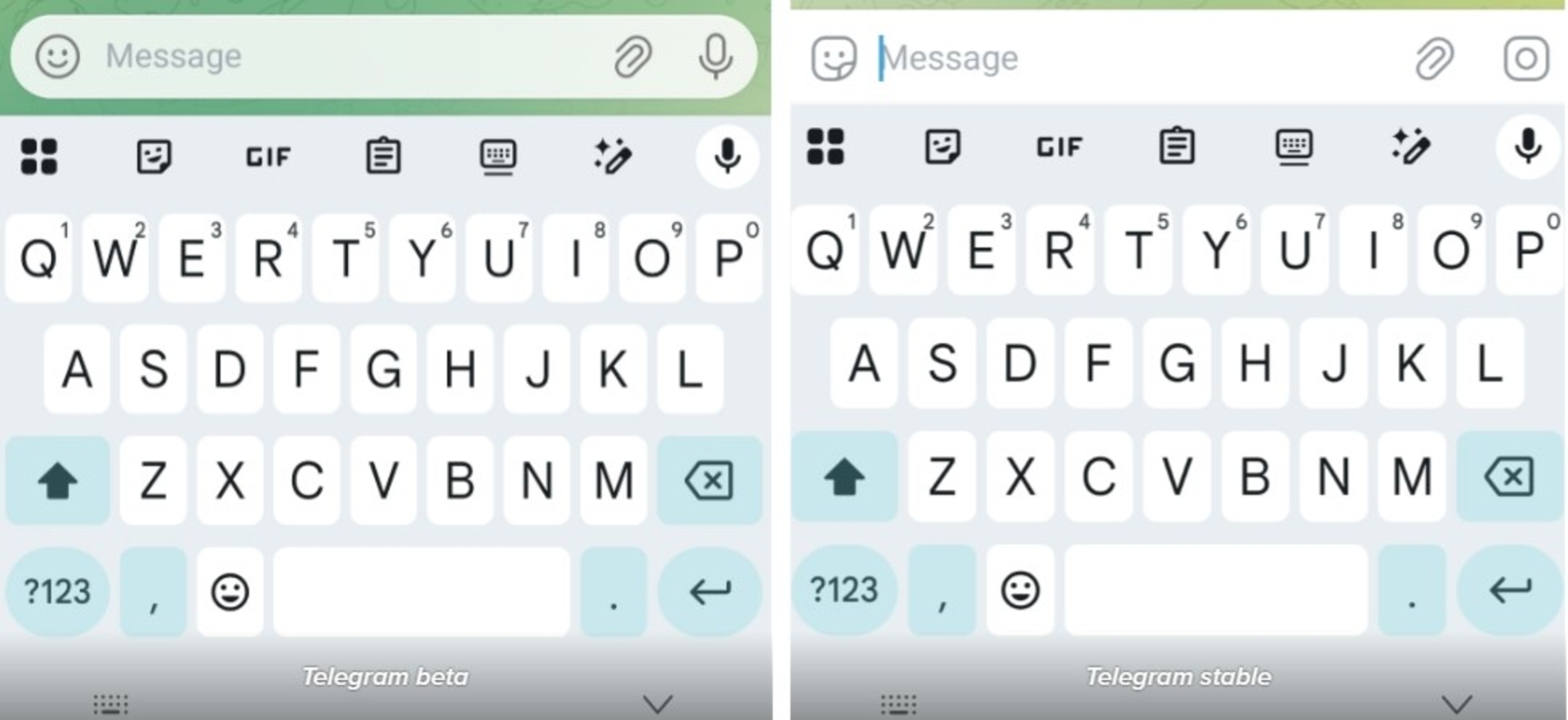 زبان طراحی Liquid Glass در بخش ورودی متن تلگرام اندروید