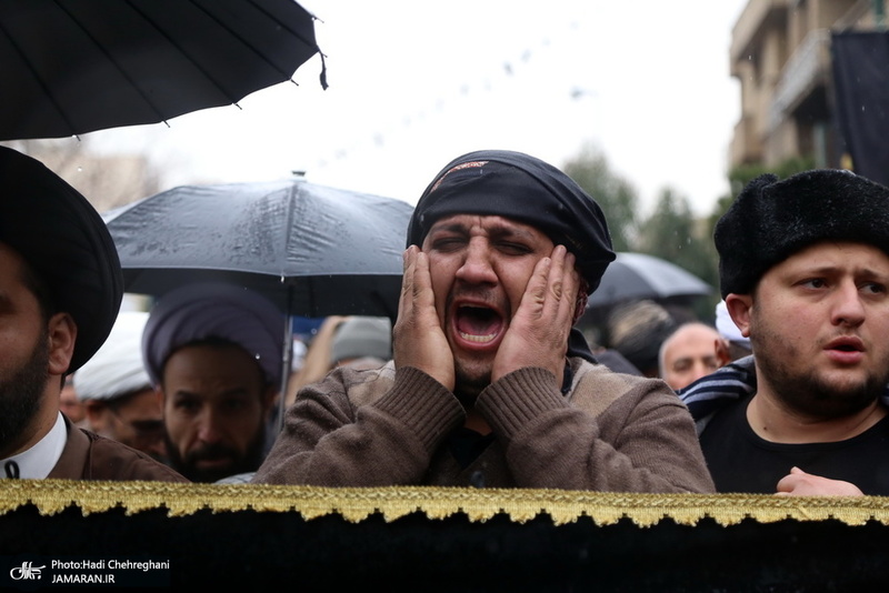 دسته عزاداری روز شهادت حضرت زهرا(س) با حضور آیت الله العظمی وحید خراسانی