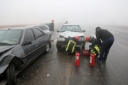 تصادف زنجیره ای 30 خودرو در جاده تبریز