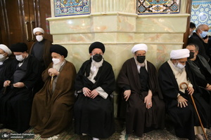حضور مراجع و علما در مسجد امام حسن عسکری(ع) در پی ارتحال آیت الله العظمی صافی(ره)