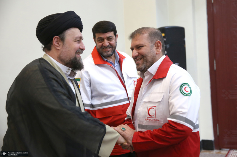 تجدید میثاق رییس و امدادگران جمعیت هلال احمر با ارمان های امام راحل