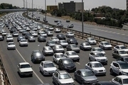 افزایش ۱۲ درصدی تردد در جاده ها  ترافیک سنگین آزادراه کرج-تهران