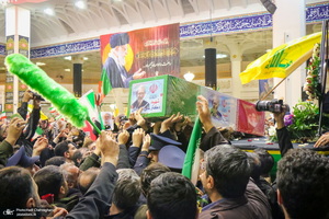 مراسم استقبال و وداع با پیکر مطهر شهید علی لاریجانی در قم