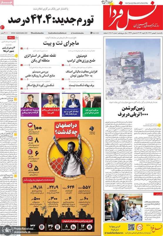 گزیده روزنامه های 5 بهمن 1404