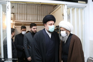 عزاداری شهادت حضرت فاطمه(س) در بیت آیت الله دوستی زنجانی با حضور سید حسن خمینی