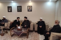 حضور آیت‌الله سید حسن خمینی در منزل آیت‌الله طاهری خرم‌آبادی