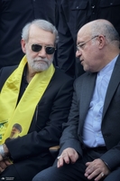 حضور علی لاریجانی در مراسم اولین سالگرد شهادت سید حسن نصرالله (ره)